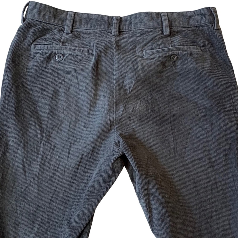 L.L. Bean Corduroy Pants Mens 36x28 Charcoal Grey Academia Stretch Trousers - Picture 6 of 12